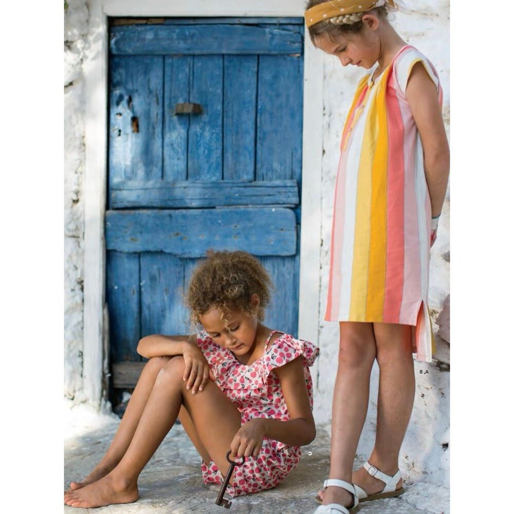 NEW Tea Collection Girls 5 Metallic Stripes Caftan Dress
